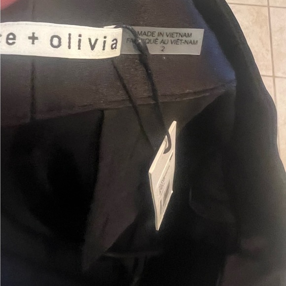 NWT Alice + Olivia Dylan satin black high rise pants size 2 - Picture 8 of 10